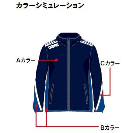 アリーナ　カスタムオーダー受注生産　ウインドジャケット（ユニセックス）チームウエア　OAR0335-BU12　ベースカラー：ブルー