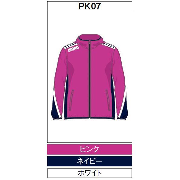 アリーナ　カスタムオーダー受注生産 ウインドジャケット（ユニセックス）チームウエア OAR0335-PK07　ベースカラー：ピンク