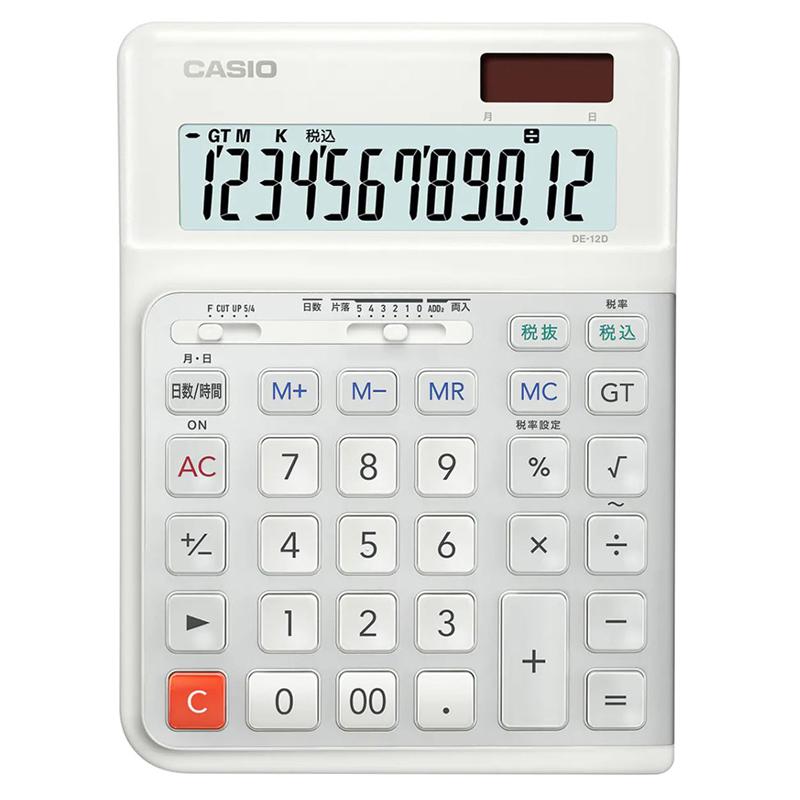 CASIO - 電卓　新品　Casio JE-12E 12桁人間工学ビジネス Amazon.co.jp: カシオ JE-12E-WE コンパクト 人間工学 デスク