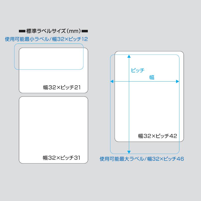マックス 感熱ラベルプリンタLP-30S用上質感熱紙/ダイカットラベル 幅32×ピッチ21 1900枚×60巻入 LP-G3221VP [ IL90570 ]の画像