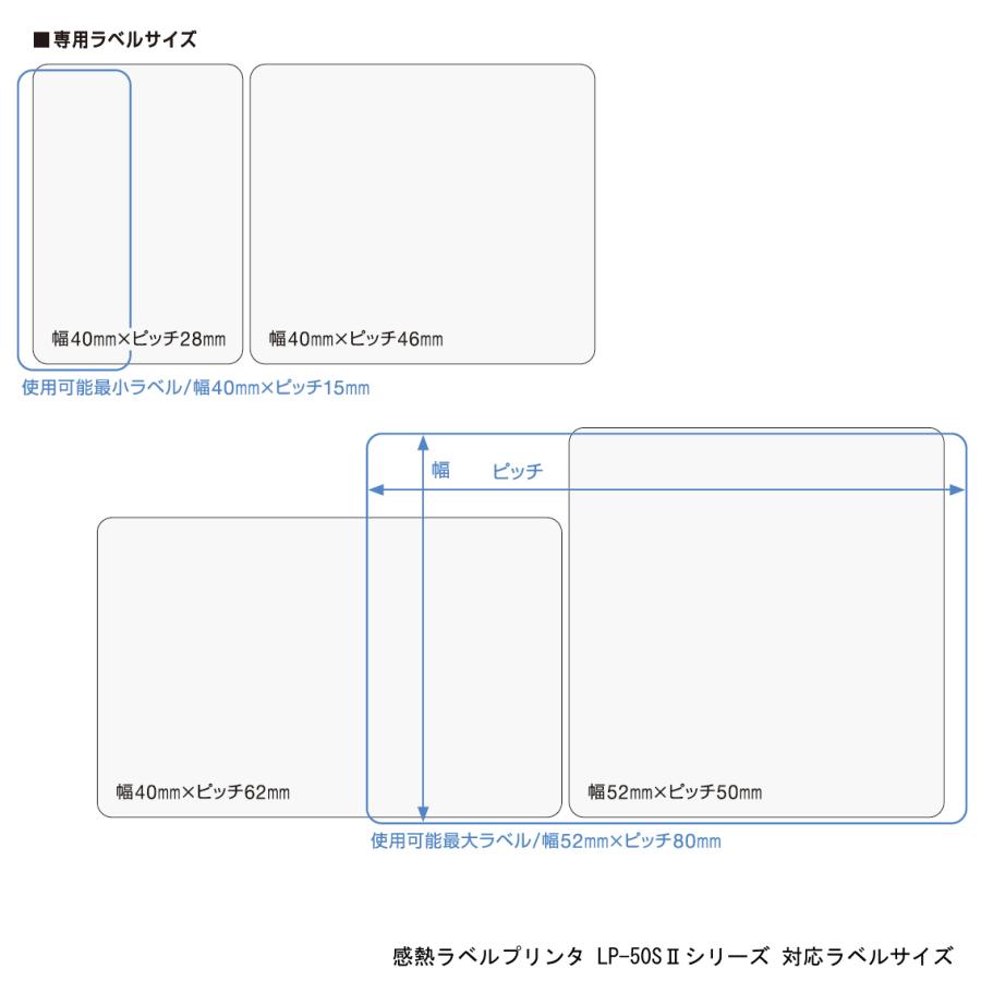 マックス 感熱ラベルプリンタ用上質感熱紙ラベル 幅52×ピッチ50 770枚×50巻入 LP-S5250H(VP) [ IL90763 ]の画像