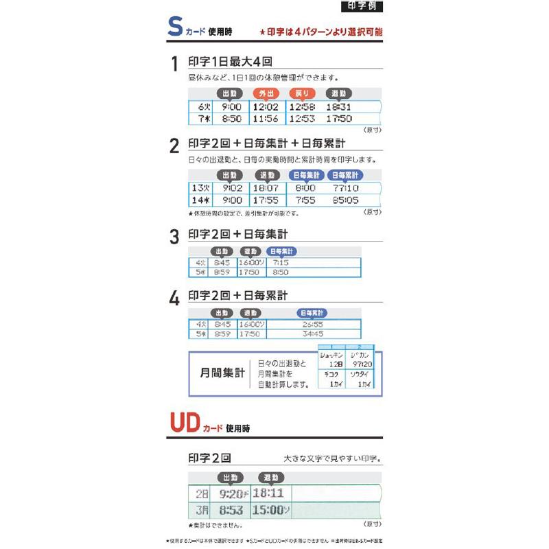 マックス　タイムレコーダ　2/4欄印字　電波受信ユニット付き　ブラック　ER-110SUWブラック [ ER90721 ]｜jimu-zo｜04