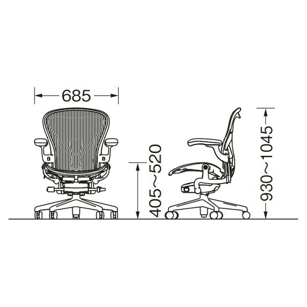 HermanMiller　Aeron Chairs Remastered(アーロンチェア リマスタード)　グラファイト　AER1B23DWALP｜jimu-zo｜04