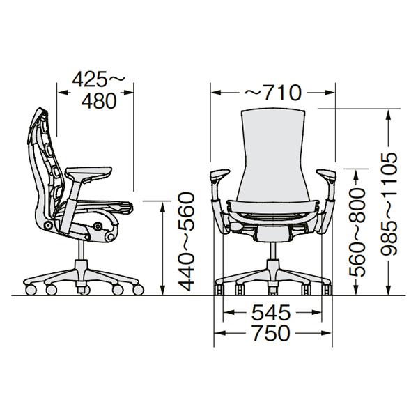 HermanMiller　Embody Chairs(エンボディチェア)　ブラック　CN122AWAAG1G1｜jimu-zo｜04