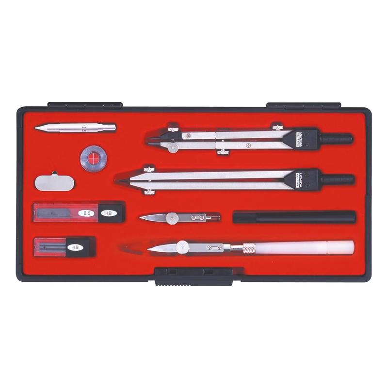 ウチダ KD型製図器 SEセット 12品組A(烏口入り) [ 1-730-7023 ] : 事務
