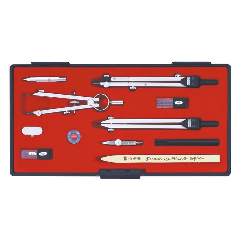 ウチダ KD型製図器 SEセット 13品組A(烏口抜き) [ 1-730-7306 ] : 事務