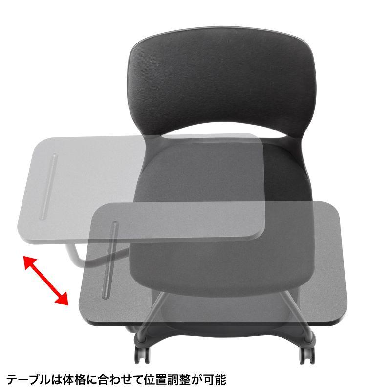 サンワサプライ　ミーティングチェア　テーブル付き(ブラック)　SNC-T165BK