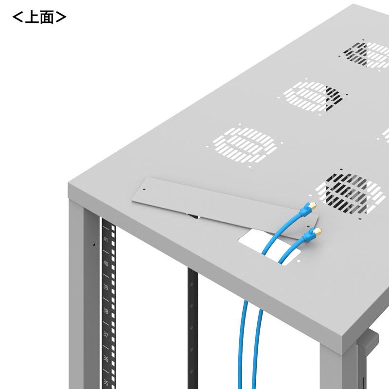 サンワサプライ　19インチサーバーラック　パネルなし(42U)　ライトグレー　CP-SVN4210NPGYN_3