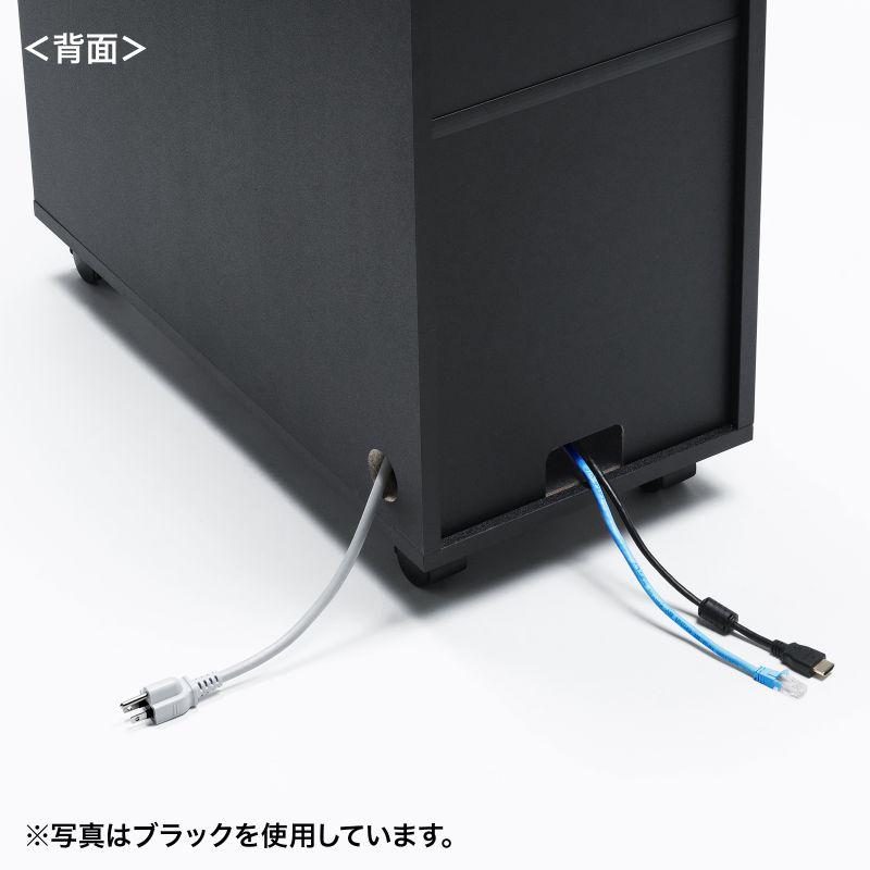 サンワサプライ 収納ボックス（幅300×奥行600×高さ600mm・ライトグレー） CP-050GYの画像