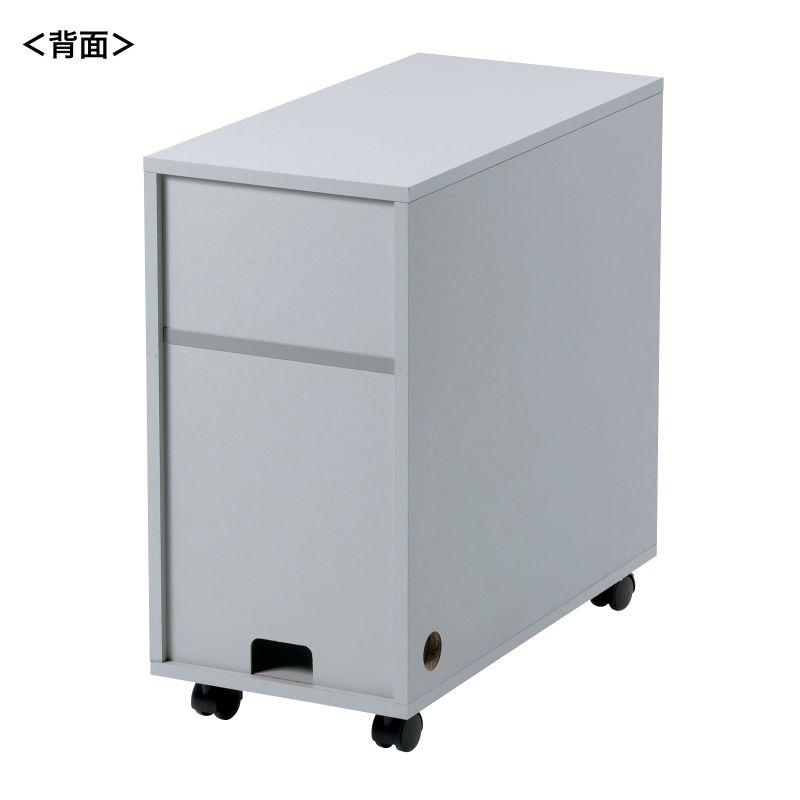 サンワサプライ 収納ボックス（幅300×奥行600×高さ600mm・ライトグレー） CP-050GYの画像