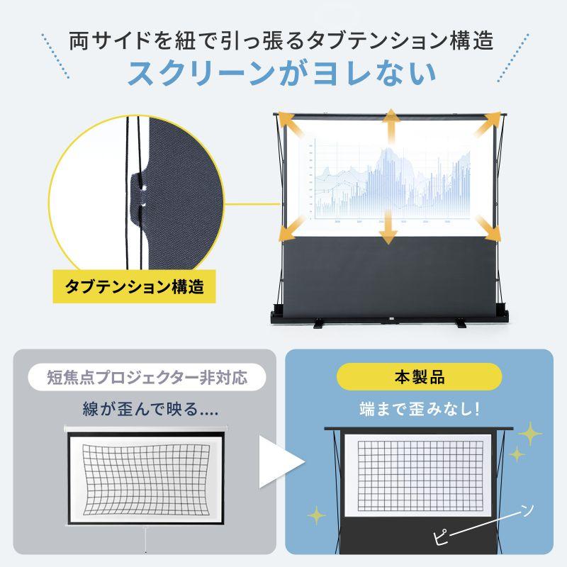 サンワサプライ プロジェクタースクリーン(床置き・パンタグラフ・超短焦点対応・80型・16:9) PRS-YPT80HDTの画像