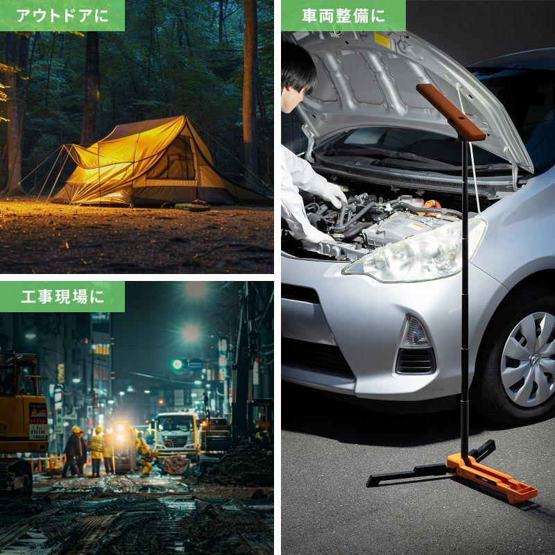 サンワサプライ　充電式 LED作業灯(高さ調整・折りたたみ収納可能)　LED-FL2_17