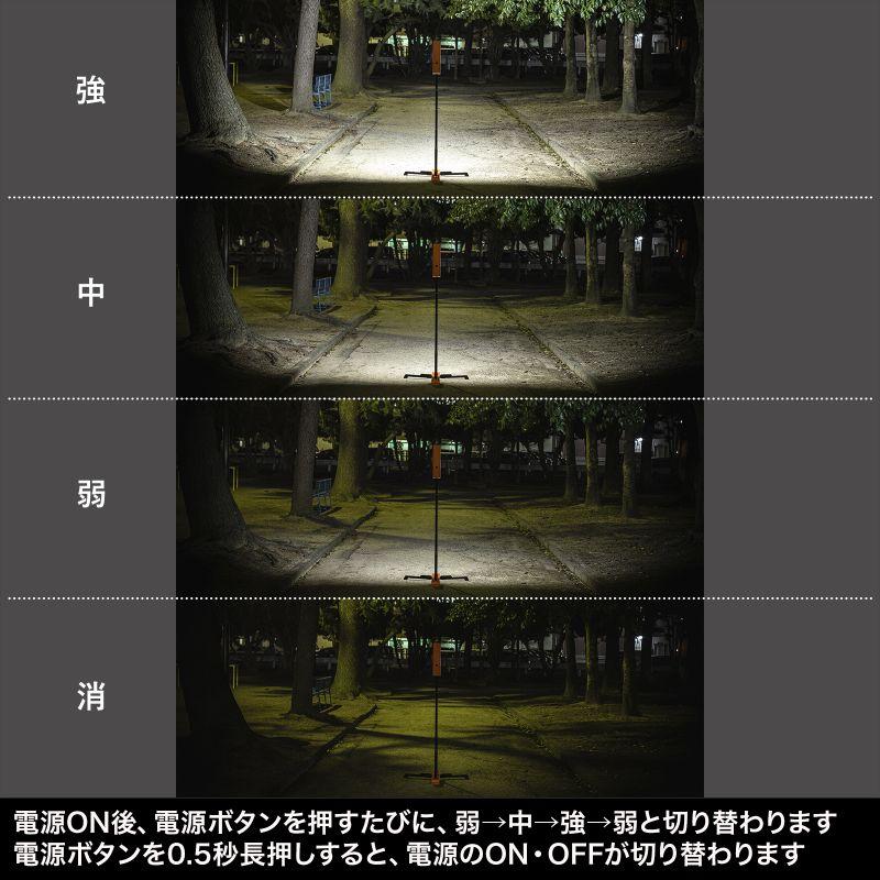 サンワサプライ　充電式 LED作業灯(高さ調整・折りたたみ収納可能)　LED-FL2_6