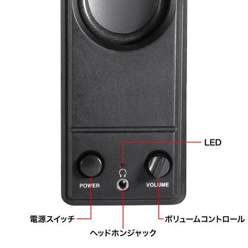 SANWA SUPPLY サンワサプライ USB電源PCスピーカー MM-SPL18UBK SANWA SUPPLY サンワサプライ USB電源PCスピーカー MM-SPL18UBK