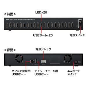 無力化するアンチチート サンワサプライ　USB2.0　20ポートハブ　USB-2HCS20