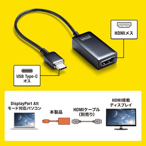 SANWA SUPPLY サンワサプライ USB Type C-HDMI変換アダプタ(4K SANWA SUPPLY サンワサプライ USB Type C-HDMI変換アダプタ(4K