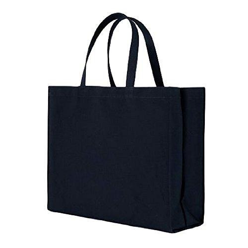 お受験バッグ人気商品 黒 横型 完全自立型サブバッグ 横型 お父様も使える無地 紺 紺 黒 トートバッグ Jincha A B0063y0ukw 2101