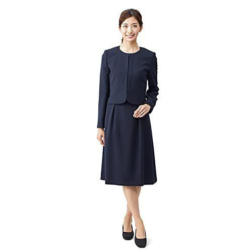 直売正規品 カレット お受験スーツ ノーカラージャケット 袖付きワンピース レディース ダークネイビー 日本 7号 日本サイズ7 号相当 大阪セール Ssl Daikyogo Or Jp