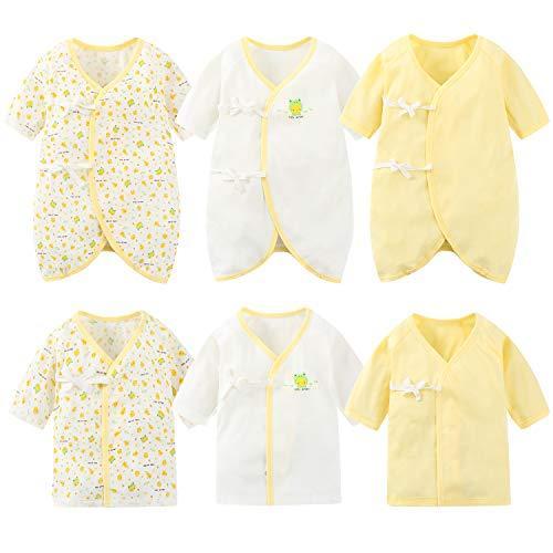 Litchii Guusii 新生児肌着 6枚組 赤ちゃん コンビ肌着 短肌着 綿100 ベビー服 ロンパース カバーオール ロンパース コンビ肌着 長肌着 短肌着