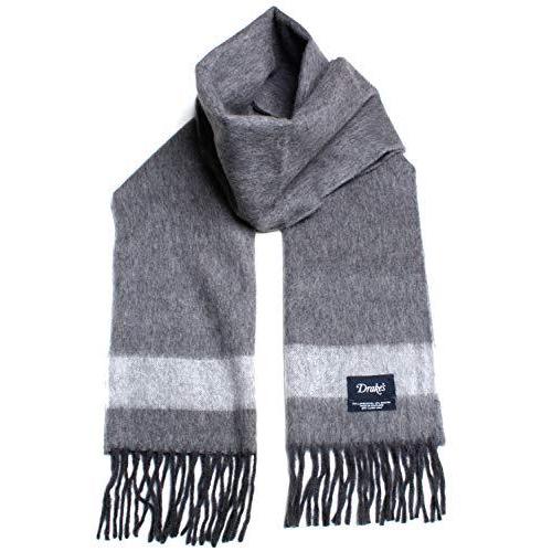 早割クーポン Drake S ドレイクス スコットランド製マフラー 日本販売店 Drake S Scf 06lam 753 006 Gray L Gray ストライプマフラ 21新作モデル Mihaelaburuiana Com