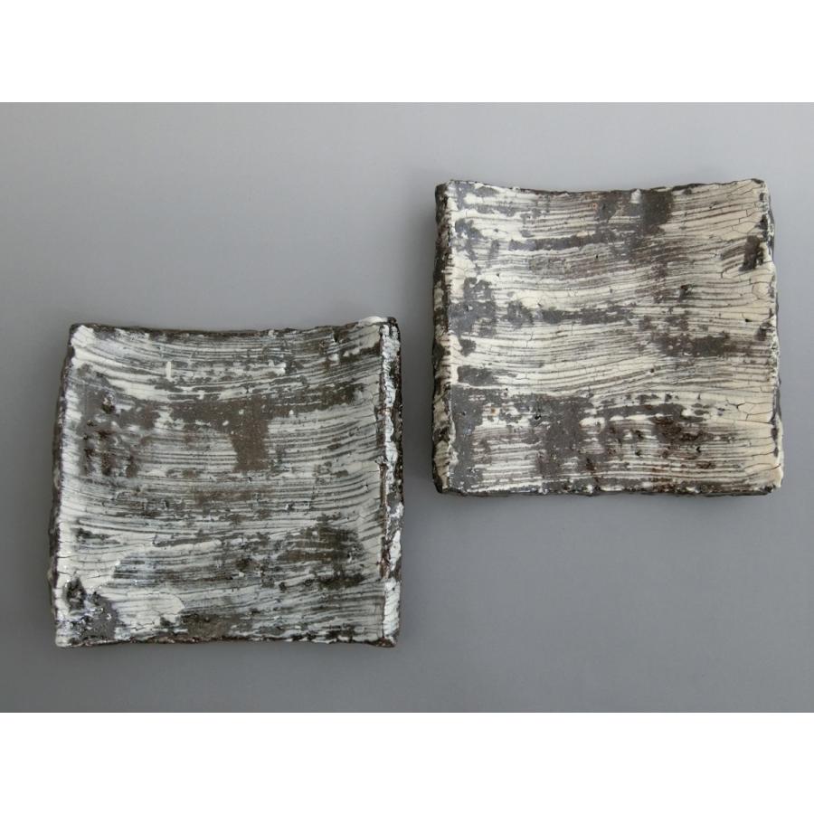 中川自然坊窯　刷毛目唐津角皿（小）　2客　唐津焼 | 