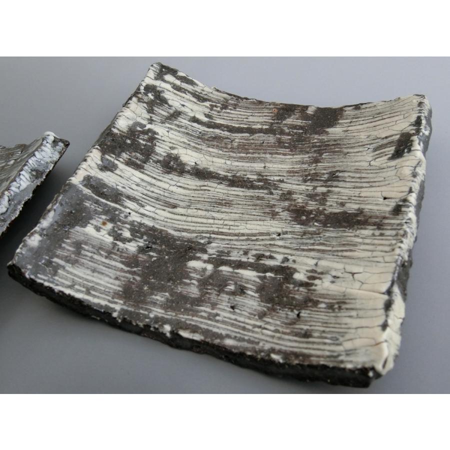 中川自然坊窯　刷毛目唐津角皿（小）　2客　唐津焼 |  | 02