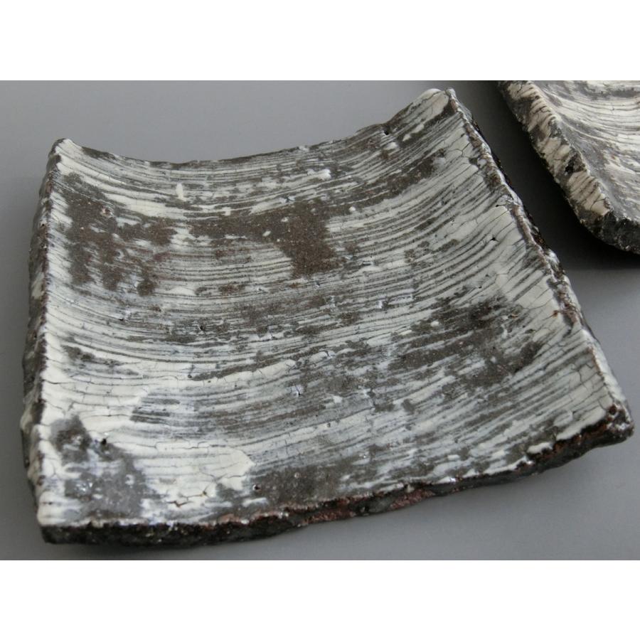 中川自然坊窯　刷毛目唐津角皿（小）　2客　唐津焼 |  | 03