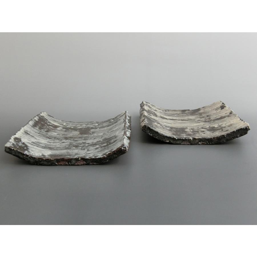 中川自然坊窯　刷毛目唐津角皿（小）　2客　唐津焼 |  | 04