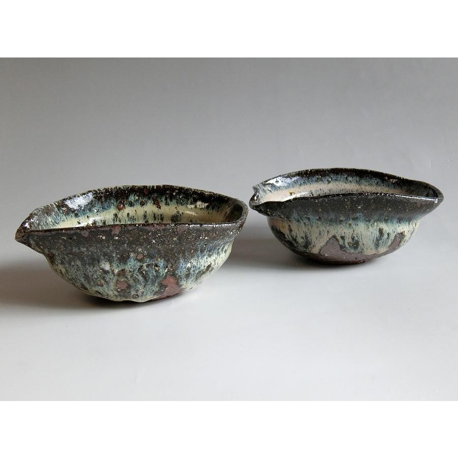 【唐津焼中川自然坊窯】中川恭平作　斑唐津片口向付　二客 |  | 08