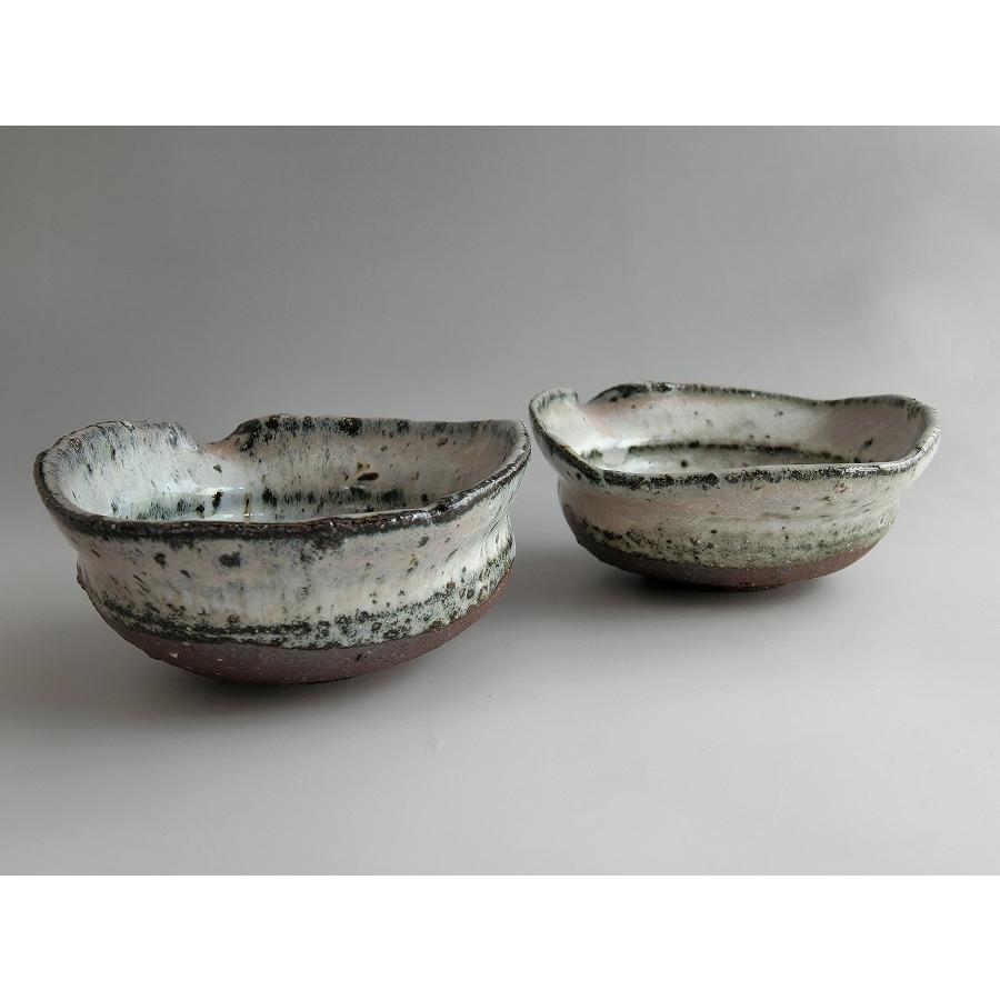 【唐津焼中川自然坊窯】中川恭平作　斑唐津片口向付　二客 |  | 04