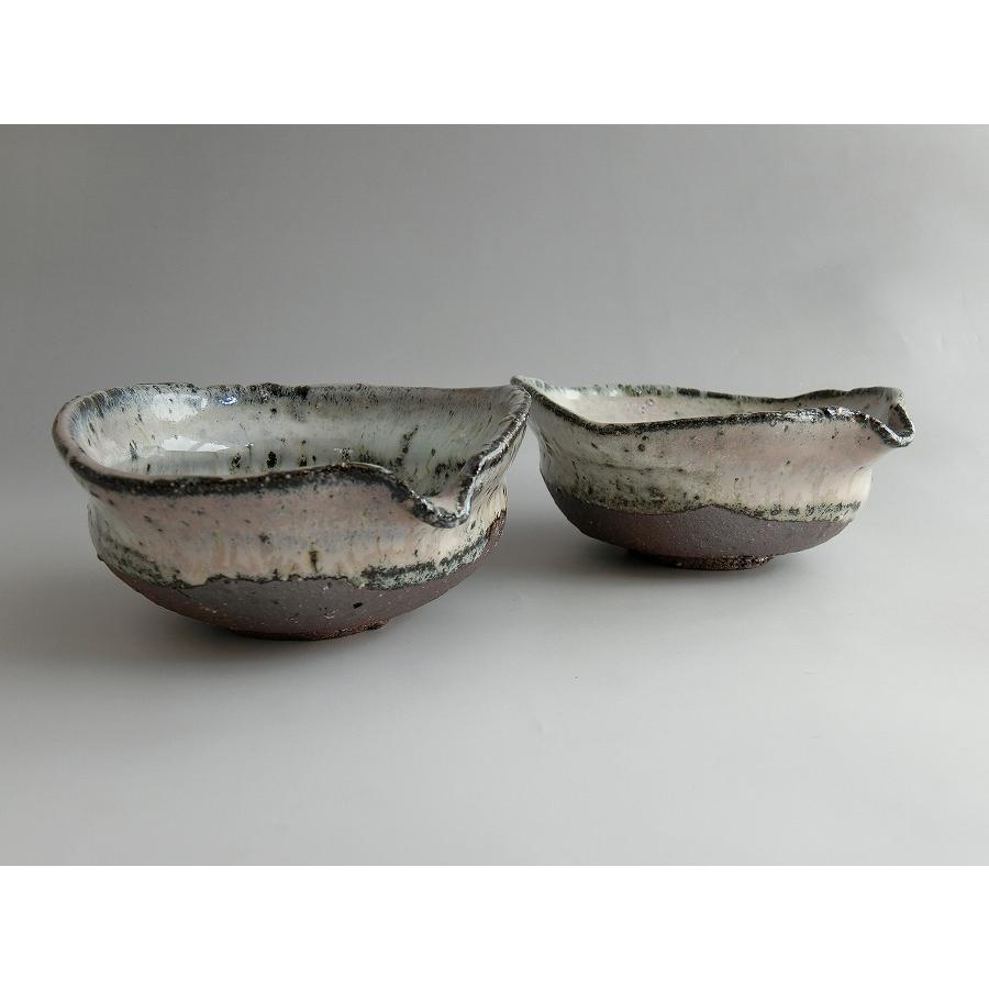 【唐津焼中川自然坊窯】中川恭平作　斑唐津片口向付　二客 |  | 06