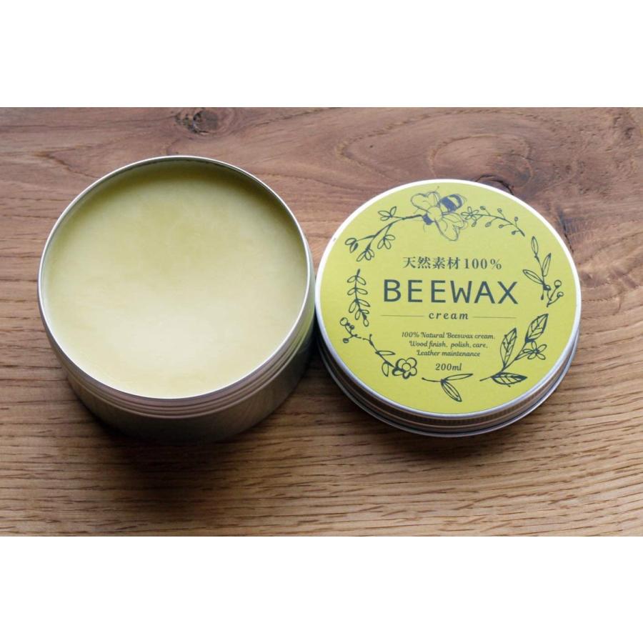 天然素材100% 蜜蝋ワックス BEEWAX 200ml 床補修 木工 艶出し 抗菌 防カビ 防腐 撥水 保護 アンティーク 無垢 メンテナンス フローリング｜jinenya｜02