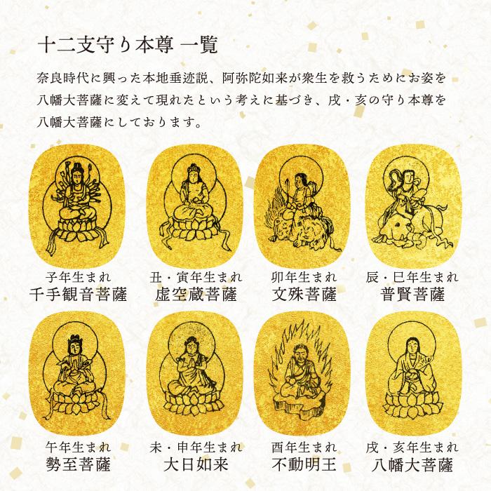 十二支守り本尊 開運 金箔しおり 12種 十二支 干支 守護本尊 生まれ年