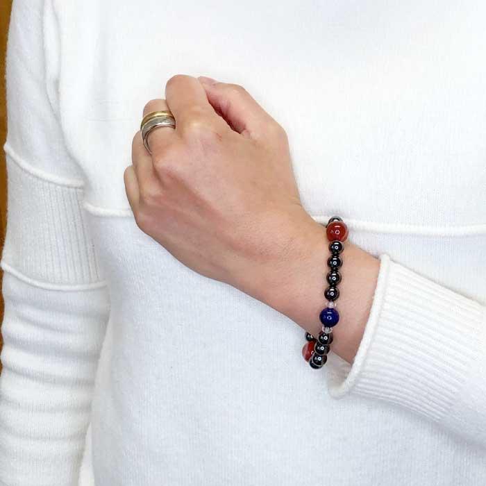 ポイント5倍】ヘマタイト磁気開運ブレスレット 金運・健康運・厄除け