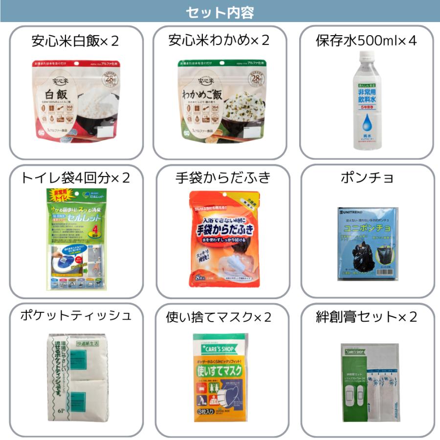 防災セット 18点中身 2人用簡易防災セット 防災グッズ 防災士監修 防災