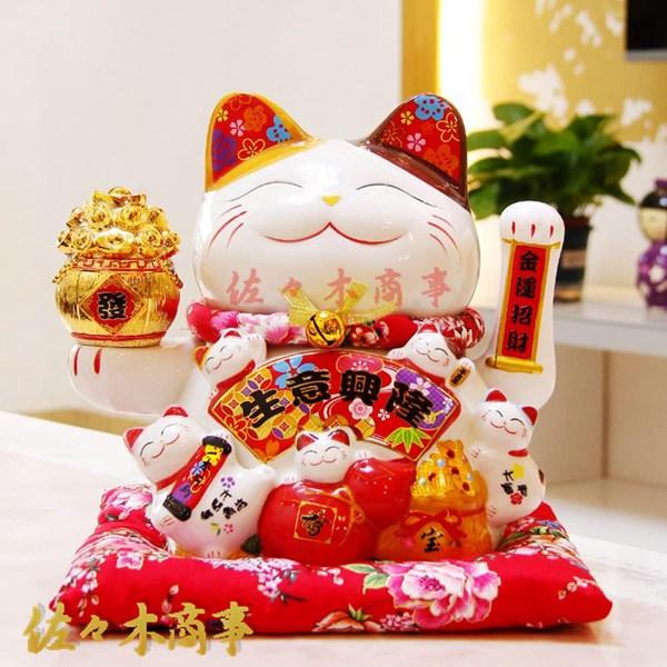 電動 招き猫 手が動く まねき猫 猫の置物 幸運 繁盛 人気 ギフト 商売