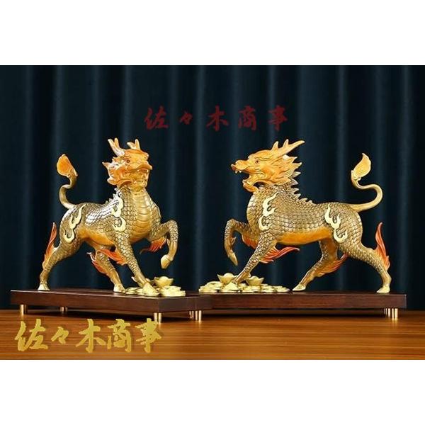 風水 麒麟 置物 銅製一対 雌雄 開運 魔除け 聖獣 縁起神社 寺社 風水 麒麟 置物 銅製一対 雌雄 開運 魔除け 聖獣 縁起神社 寺社