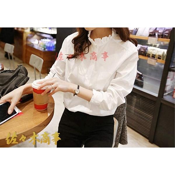 本物新品保証 フリルネックブラウス 前ボタン シンプル レディース 白 Ford Tools Co Za