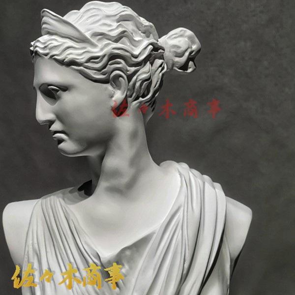 石膏像 月の女神 アルテミス 置物 インテリア 練習用 樹脂製