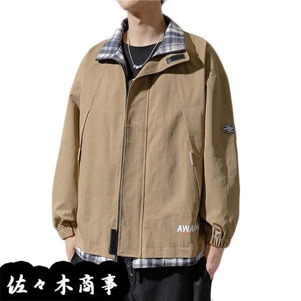 メンズ ジャケット フェイクインナー おしゃれ ブルゾン スタジャン 男性用 カジュアル ジャンパー アウター ゆったり オーバー 立ち襟 Qxqsg054a479 佐々木 通販 Yahoo ショッピング