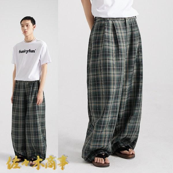 Y's チェック柄 サルエルパンツ ワイドパンツ Y's チェック柄 サルエルパンツ ワイドパンツ