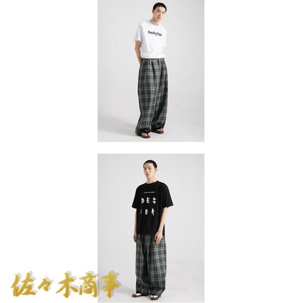 チェックパンツ メンズ レディース ワイドパンツ チェック柄