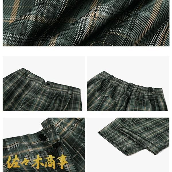 チェックパンツ メンズ レディース ワイドパンツ チェック柄