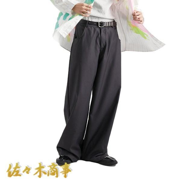 スラックス ビジネスカジュアル メンズ スーツパンツ レディース ワイドパンツ ゆったり ルーズ バギー ゆったり 無地 シンプル 美脚｜jinichirosasaki