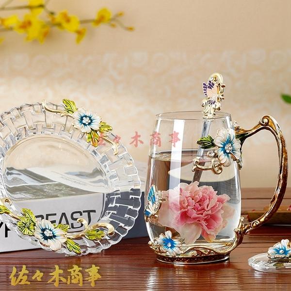 ティーマグ ハンドメイド バタフライ バラ フラワー エナメル ティー グラス コーヒーカップ スプーン付き パーソナライズ 誕生日_21