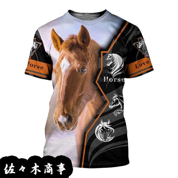 3dプリントtシャツ メンズ tシャツ 半袖 馬柄 総柄 夏 丸首 柔らか 着心地が良い 薄手 涼しい カジュアル ?量 通気速乾 吸汗｜jinichirosasaki｜21