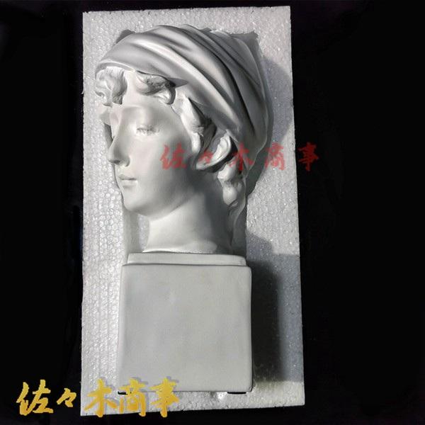 石膏像 胸像 置物 北欧風 少女石膏像 モデル 工芸品 石膏風人物