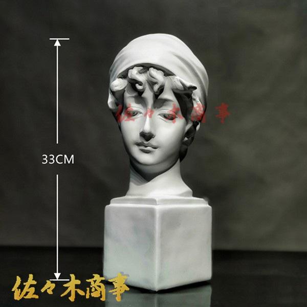 石膏像 胸像 置物 北欧風 少女石膏像 モデル 工芸品 石膏風人物