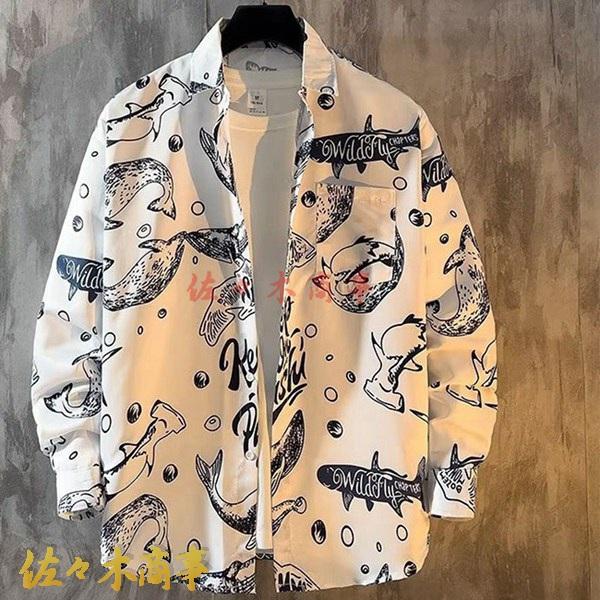 アロハシャツ 開襟シャツ メンズ ロングスリーブ 和風 青年 アロハシャツ 開襟シャツ メンズ ロングスリーブ 和風 青年