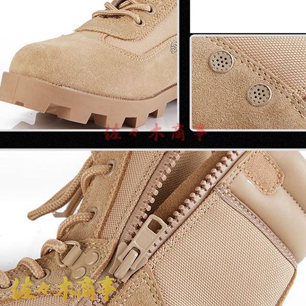 ショートブーツ メンズ ミリタリーブーツ ベルクロ サイドジッパー ワークブーツ トレッキングシューズ ハイキング バイクブーツ 砂漠 |  | 07